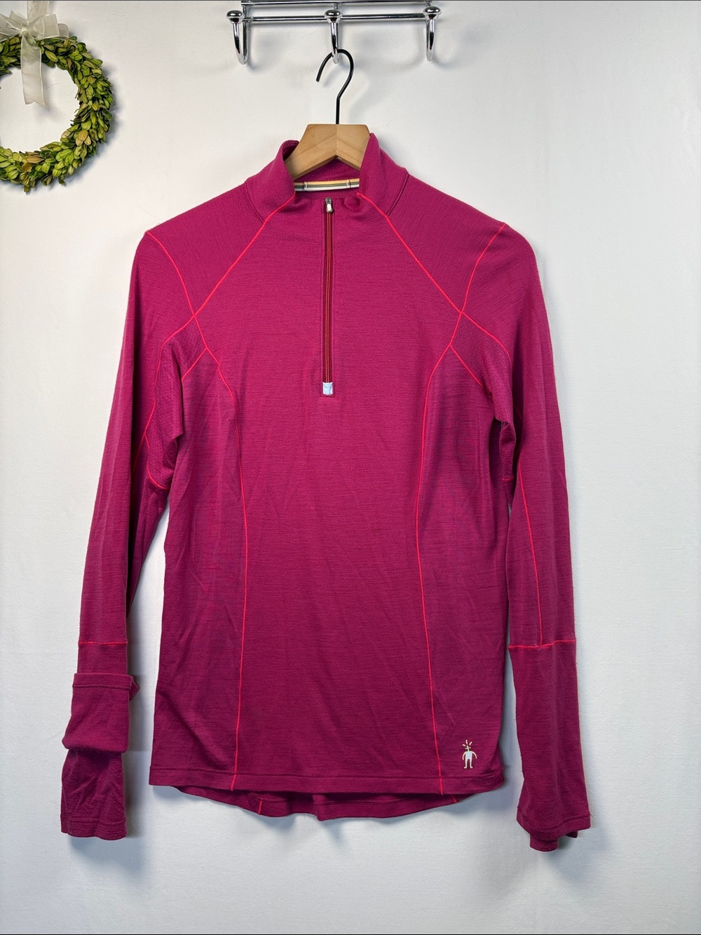 SMARTWOOL Women's Thermal Merino Base Layer 1/4 Zip PHD Top size medium